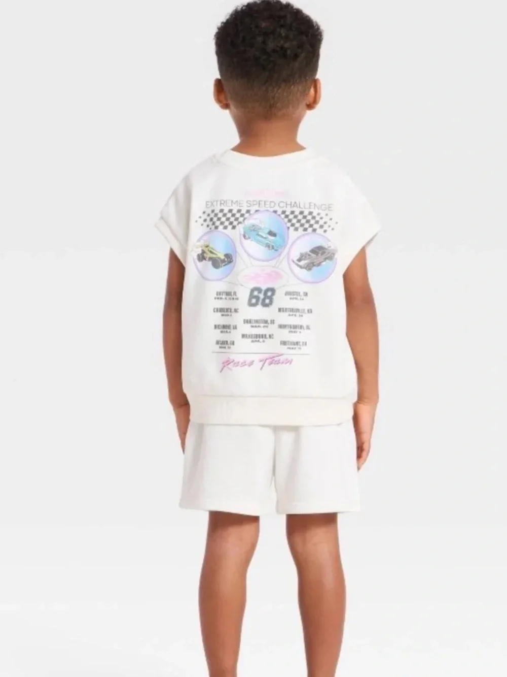 Grayson Mini Toddler Boys’ 2pc Hot Wheels Top & Bottom Set - Off White - 18M
